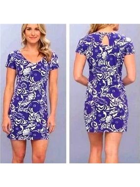 Lilly Pulitzer Daniella Dress Seahorse Seashell Pattern Resort Travel